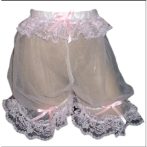 Erwachsenes Riesenbaby sexy Mädchen weiß dünn halbtransparent Organza Girly Futter Dienstmädchen rosa Spitze Spitze Schleife individuell