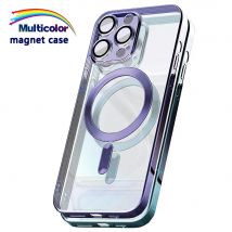 Custodia Magnetica Wireless Lusso Per Apple Cover Originale Magsafe Iphone 16 15 13 12 11 Pro Max 14 Plus Placcatura Lente Trasparente Protezioni