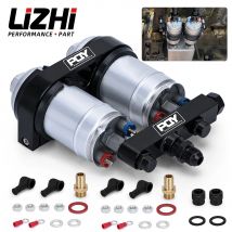 LIZHI RACING – Einteilige Doppelloch-Kraftstoffpumpenhalterung mit PQY-Logo + Zwei Stücke 044-Kraftstoffpumpe OEM: 0580 254 044 300LPH