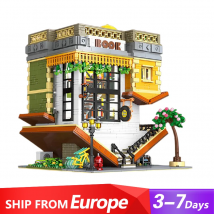 Set di edifici per case della libreria invertita, modello di negozio di città Architettura Edifici modulari Blocchi Regalo per adulti Bambini 3621 pezzi