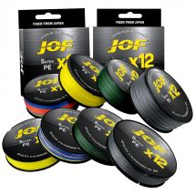 JOF X12 Lenze da pesca intrecciate aggiornate Linea PE multifilamento a 12 fili super resistente 100M 300M 500M 25LB 30LB 39LB 50LB 65LB 92LB