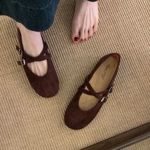 2025 Autumn Brand Women Flats Round Toe Shallow Slip On Ballet Shoes Casual Ballet Shoes Soft Leather Eelgant Dress Shoes New