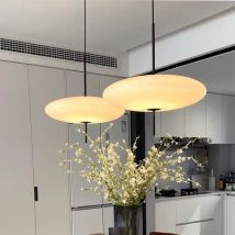 Modern Flying Saucer Pendant Lights LED Acrylic Hanging Lamps for Dining Room Bar Cafe Office Indoor Simple Home Decor Fixture