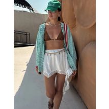 Tossy Sommer Spitze Satin Rock Für Frauen Hohe Taille Gedruckt Patchwork Schlank Rüschen Casual Pendeln Kleidung Weibliche Y2k Rock 2025