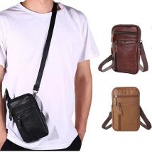 Leder Hüft tasche Herren Handy tasche tragen Gürtel Outdoor Sport eine Schulter kleine Tasche tun Business Umhängetaschen