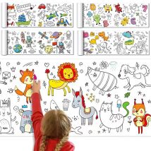 90cm Animal Canvas Children's Drawing Roll DIY Coloring Paper Roll Color Filling Graffiti Paper-cut Painting Educational School