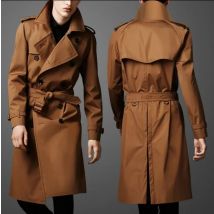 Giacca a vento lunga di tendenza britannica Versione europea Slim Fit Primavera Autunno Cappotto casual Doppio petto Business Men Fashion Trench