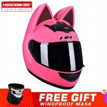 HNJ Motorrad Helm Casco Moto Off-road Helm Abnehmbare Katze Ohr Vier Jahreszeiten Atmungs Motocross