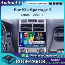 Para Kia Sportage 2 2004 2005 2006 2007 - 2010 2K 12 + 256 QLED Android 15 CarPlay Radio de coche reproductor de vídeo Multimedia GPS estéreo 4G