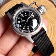 Tandorio 36mm Black Dial NH35A  Miyota 8215 PT5000 Automatic Mens Watch Wristwatch Big Crown Domed Sapphire Glass