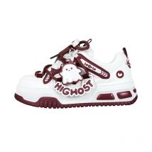 Amy and Michael Lovely Girls Students White Casual Chunky Sneakers Fashionable Women Low Top Trainers Female Skateboard Shoes