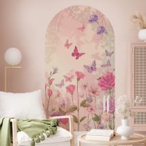 Lichtschatten Schmetterling Blumen Bogen Tapete Wandbild Kunst Aufkleber Zimmer Aufkleber Mädchen Zimmer Schlafzimmer Wohnzimmer Home Decor selbstklebend
