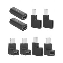 2pcs USB C Adapter Type-C Male to Female Female to Female Right&Left Angled 90 Degree Extension Adapter for Tablet Laptop