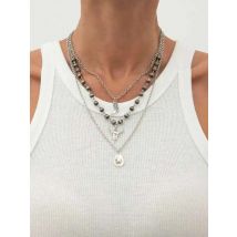 Salircon 3Pcs/Set Punk Creative Boots Cowboy Hat Pendant Necklace Women Gothic CCB Beaded Chain Steampunk Jewelry Accessories