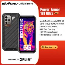 Ulefone Power Armor 18T Ultra 5G Smartphone robusto, Dimensidad 7050,512GB ROM + 24GB RAM, TEERMAL BY FLIR ® ,Android  14,108MP