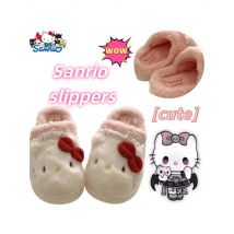 Sanrio Hello Kitty New Winter Cute Fashion Plush Cotton Slippers, Warm and Comfortable Women's Home Slippers, Holiday Gift