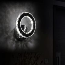 Lampade da parete in cristallo, lampada da parete a LED 6500K Lampada LED16W per soggiorno, camera da letto, luce bianca fredda [Classe energetica E]