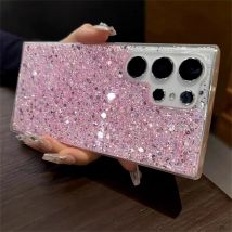 Luxuriöse Bling-Glitzer-weiche Silikonhülle für Samsung Galaxy S25 S24 ULTRA S23 S25 PlUS S22 S21 A54 A34 A25 A15 A35 A55 Cover