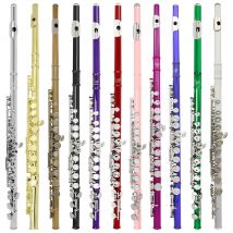 SLADE 16 fori aperti chiusi chiave C flauto strumento musicale flauto da concerto flauto trasversale professionale placcato argento con chiave E