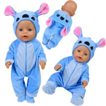 43 cm Puppenkleidung 18 Zoll Puppen verbundener Pyjama mit Hut für Fit Bjd 1/4 Puppe Baby Reborn Kindergeburtstag Festival Geschenke