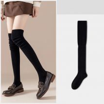 Herbst Winter einfarbig Oberschenkel hohe Strümpfe Frauen trendy über dem Knie weibliche lange Socken thermisch warme hohe Rohr Leggings