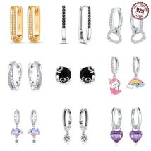 Neue Herz-Creolen aus 925er-Sterlingsilber mit eingelegtem Zirkon, CZ, Unendlichkeitsliebe, goldene Ohrringe für Frauen, Hochzeitsgeschenk, Luxusschmuck