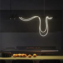 Candelabro de manguera larga para cocina, mesa de comedor, luces colgantes Led negras, suspensión, accesorio de iluminación para decoración del hogar