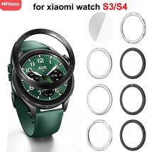 Metall Lünette Ring Für Xiaomi Uhr S4 S3 Ersatz Uhr Fall Abdeckung Für Xiaomi Uhr S3/S4 eSIM + gehärtetem Glas Schutz Film