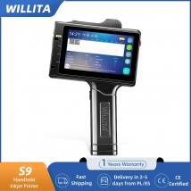 WILLITA S9 Handheld-Tintenstrahldrucker, 5-Zoll-Touchscreen, tragbare Markierungsmaschine für Ablaufdatums, Chargenummern, QR-Codes/Barcodes