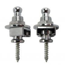 FLEOR Pair of Chrome Metal Bass Guitar Strap Locks Straplock Buttons Skidproof for Acoustic Electric Bass Guitar