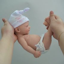 Muñeca bebé de silicona de cuerpo completo Micro Preemie de 12 ", muñeca Reborn realista "Luna", sorpresa para niños, antiestrés