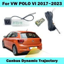 HICAMRUI Telecamera per retromarcia posteriore per VW Volkswagen POLO VI 2017-2023 Canbus Traiettoria dinamica Fotocamera Plug and Play senza codifica