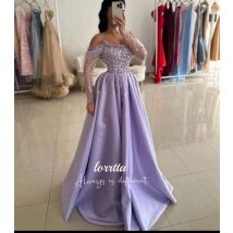 Lorrtta Wedding Party Dress Bead Decoration Luxurious Evening Purple for Special Occasions Ball Gowns Customized  فساتين سهرة