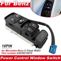 Botón de interruptor de ventanilla principal eléctrico para Mercedes Benz W203 C200 C220 C180 C230 A 2038200110 2038200110 2038210679   A 203821067   Clase