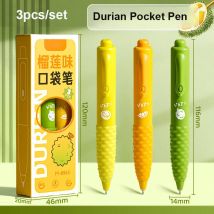 3-teiliges Taschenstift-Set, CS-Gelstifte mit kurzem Stab mit Erdbeer-Durian-Geschmack, weicher Griff, glattes Schreiben, nicht klebrige Hände, Mini-süßes Geschenk