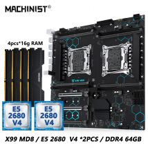 MACHINIST X99 MD8 Kit scheda madre doppia CPU Set opzionale lntel Xeon E5 2680 V4 LGA2011-3 DDR4 32 GB di RAM C612 Chip Server Computer