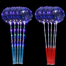 1/10/20/30Pcs 20Inch Bobo Balloons LED Glow inthe Dark Balloons with Flashing Handles for Birthday Christmas Wedding Decorations