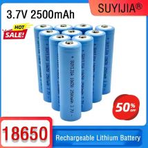 Original 18650 Akku 3,7 V 2500 mAh Li-Ionen-Akkus mit hoher Kapazität, geeignet für Taschenlampe, LED-Leuchten, Spielzeugmodell