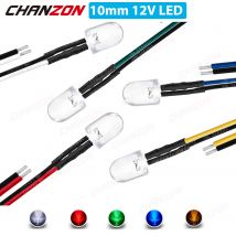 10 Stück helle 10 mm vorverdrahtete LED 5 V 6 V 9 V 12 V Lichtperlen weiß rot grün blau gelb emittierende Diode vorverdrahtete Kabel DIY Lampe