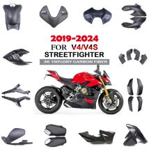 Osłona wydechu błotnika, panel boczny zbiornika paliwa, przednia owiewka, zestaw z włókna węglowego 3K do DUCATI Streetfighter V4 V4S 2019+ 2022 2023 2024