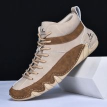 Hohe Qualität Leder herren Stiefeletten Mode Männer Casual Schuhe Bequeme Große Größe Männer Stiefel Handgemachte Outdoor männer turnschuhe