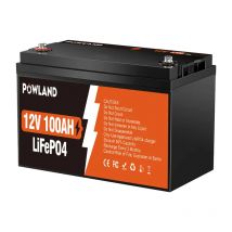 POWLAND 12V 24V LifePO4 Battery 300AH 200AH 100AH BMS Rechargeable lithium Pack Grade A Cell RV Golf Cart Boat Solar Tax Free