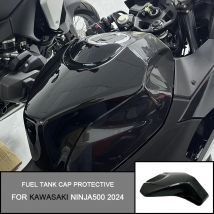 Motorrad Schwarz Carbon Faser Muster Tankdeckel Schutzhülle Kraftstoff Dichtung Schutz Für KAWASAKI NINJA 500 2024 NINJA 500