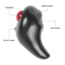 Daumengesteuerte optische kabellose Trackball-Luftmaus 2,4 GHz, ergonomisches Design, hochpräzise für PC, Laptops und Tablets, universell