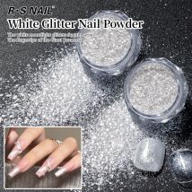 RS NAIL 1/2/5 Nagelglitzerpulver Moonlight White Nagelpulver Funkelnder Glitzerstaub Chrom Glänzendes Pulver für Nail Art Dekoration