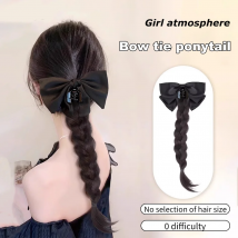 Synthetischer 16 Zoll 2-teiliges Set Fliege-Pferdeschwanz, Clip-on-Perücke-Pferdeschwanz, Haarschmuck, Haarverlängerungen 가raroween Weihnachten