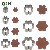 QJH 7Pcs Flower Petal Faux Leather Cutting Die - Sharp Hollow Punching Tool Set, DIY Leather Workers, Crafters & Enthusiasts