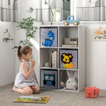 ZONEKIZ Estantería para Juguetes con 6 Compartimientos 61,8x29,9x91,5 cm Blanco