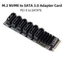 M.2 NVME PCI-E PCIE X4 X8 X16 a 6 puertos 3,0 SATA tarjeta adaptadora Riser III ASM1166 6 GB/S chasis servidor PC expansión de ordenador