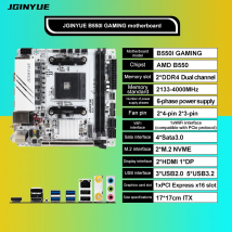 Das JGINYUE AMD NEUE B550 AM4 Mini ITX Motherboard unterstützt Ryzen R5 4000/5000 Serie Prozessoren DDR4 RAM PCI-E 4.0 B550i GAMING